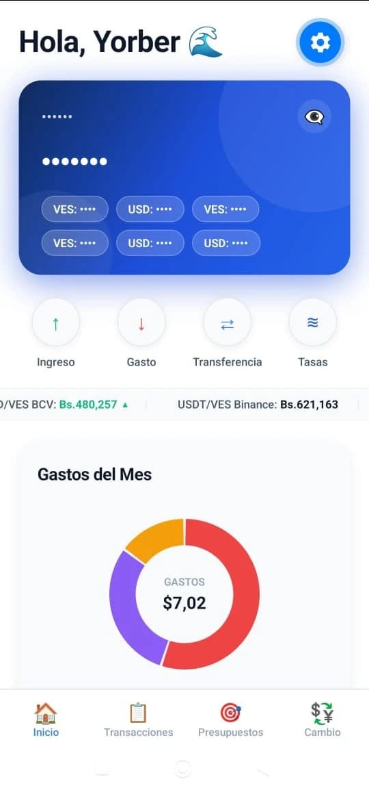 Screenshot of Capital Flux - Digital Wallet